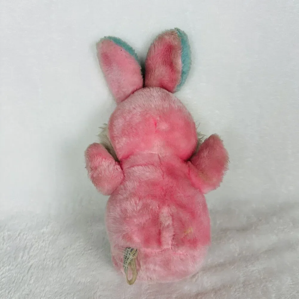 Bunny Hopalong Gang Vintage 80s Plush Stuffed Animal Toy Doll Pink Easter Rabbit